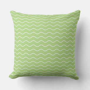 Coussin Motif de lignes ondulées vert clair sans couture