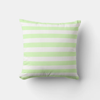 Coussin Motif de lignes pastel blanc et vert citron