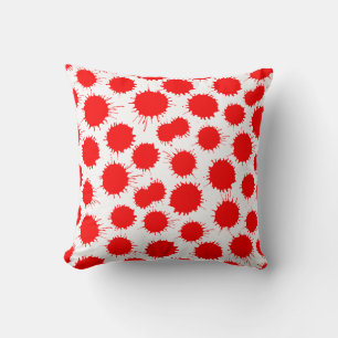 Coussin Motif de lot - Rouge sur blanc