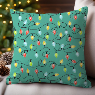 Coussin Motif de lumières de Noël scintillantes