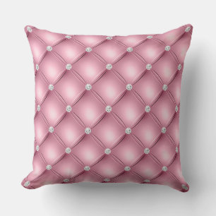 Coussin Motif de luxe en diamant rose clair