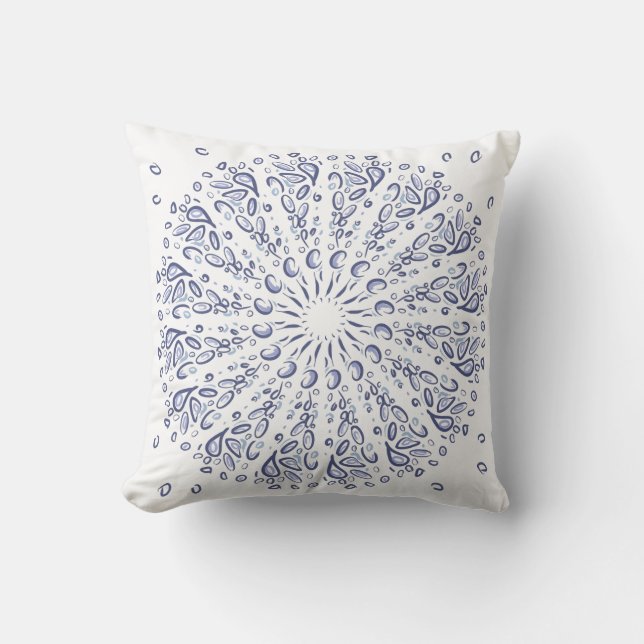 Coussin Motif de mandala bleu (Recto)