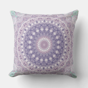 Coussin Motif de mandala lavande et lilas