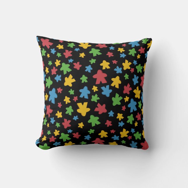 Coussin Motif de membre de la carte de navigation noire (Recto)