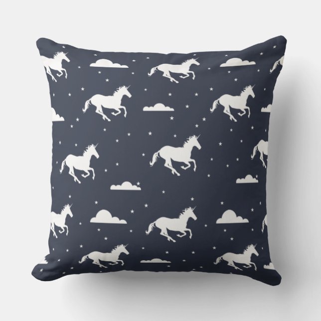 Coussin Motif de minuit de la Unicorne (Recto)