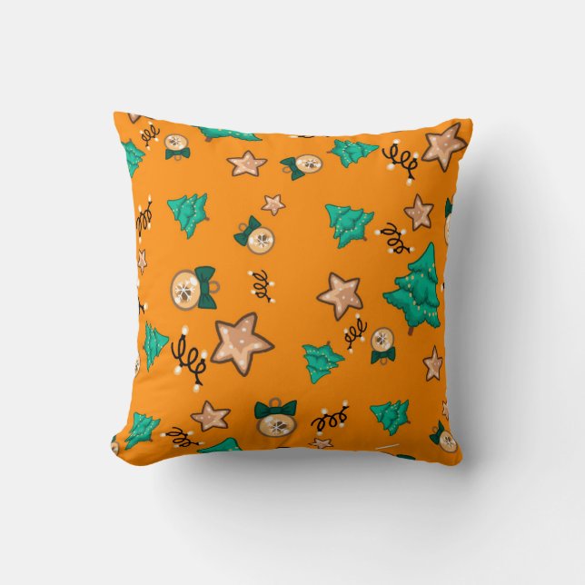 Coussin Motif de Noël avec bougies, Tangerinesbackgrou