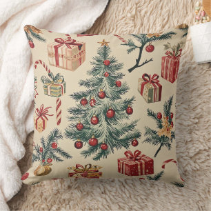 Coussin Motif de Noël floral Poinsettia (2)