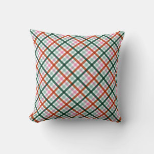 Coussin Motif de Noël Gingham Moderne