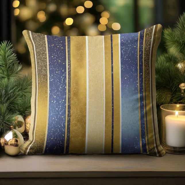 Coussin Motif de Noël Gold bleu#27 ID1009 (Créateur téléchargé)