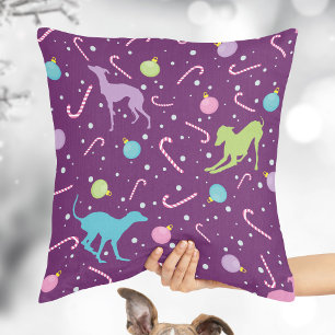 Coussin Motif de Noël Italien Greyhound Chien silhouette