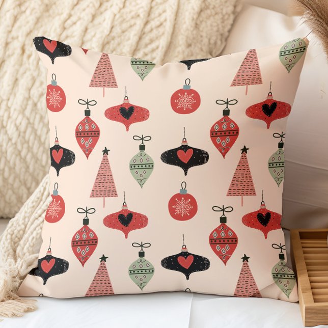 Coussin Motif de Noël moderne du milieu du siècle (Créateur téléchargé)