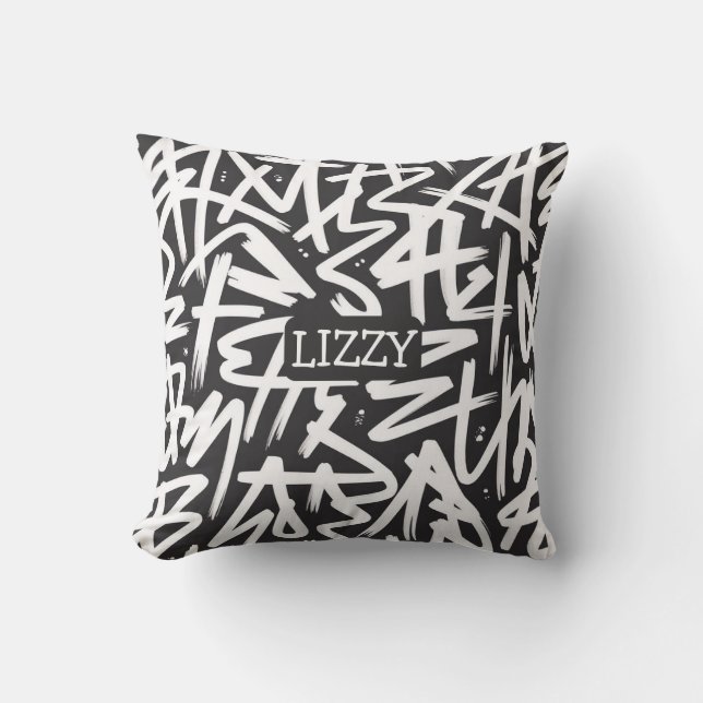 Coussin Motif de nom de graffiti personnalisé — Urbain sur (Recto)