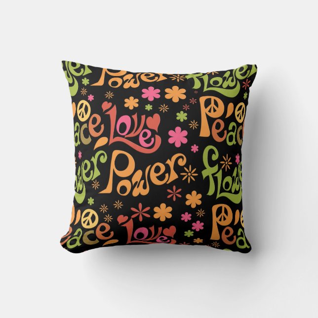 Coussin Motif de paix et d'amour (Recto)
