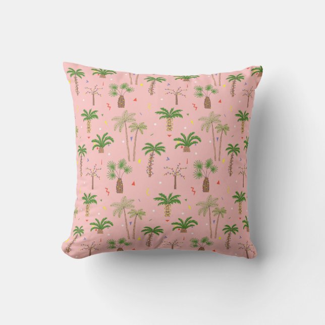 Coussin Motif de palmiers de Noël tropicaux (Recto)