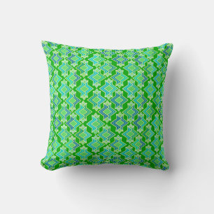 Coussin Motif de papier peint Art Déco, Jade Green