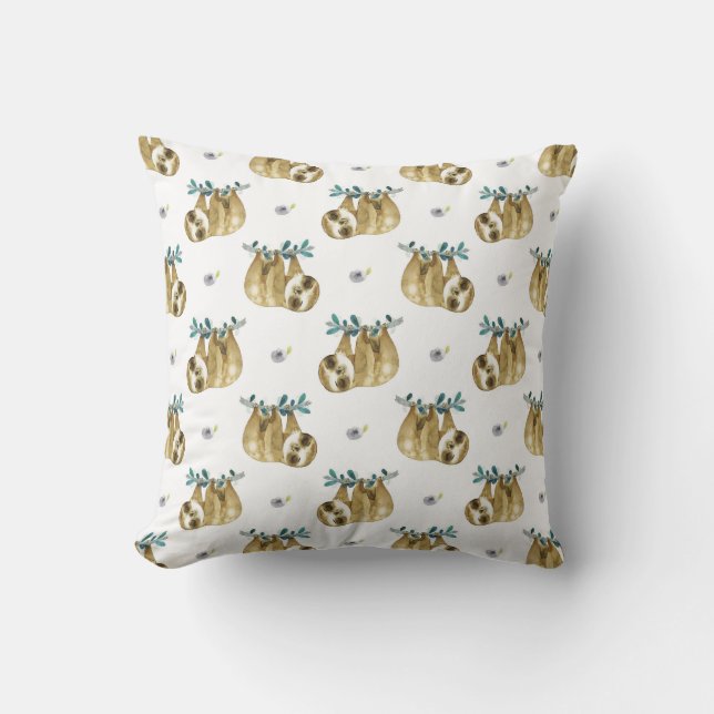 Coussin Motif de paresse d'aquarelle de tarte de Cutie (Recto)