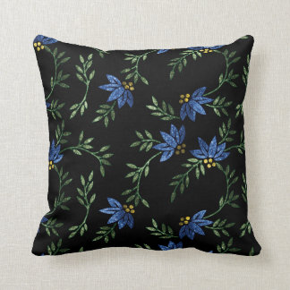 Coussin Motif de parties scintillantes de bleu et de noir
