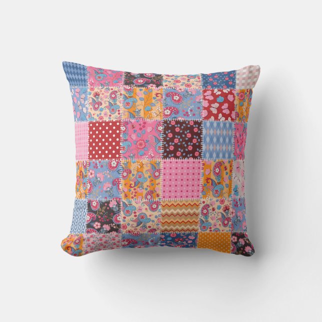 Coussin Motif de patchwork transparent (Recto)