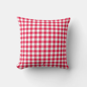 Coussin Motif de pays En vichy rouge classique