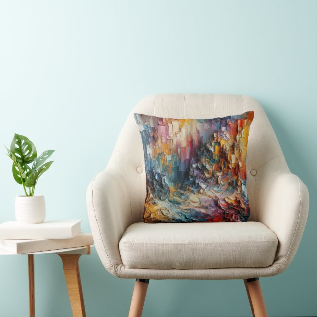 Coussin Motif de peinture texturé épais (Chaise)