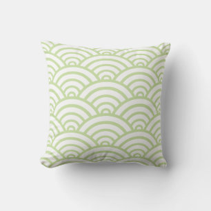 Coussin Motif de pétoncle vert et blanc