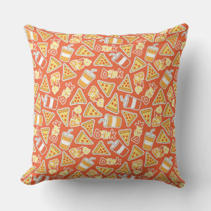 Coussin Motif De Pizza Et Boissons