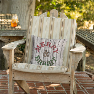Coussin Motif de planches de bois patiné Merry & Bright