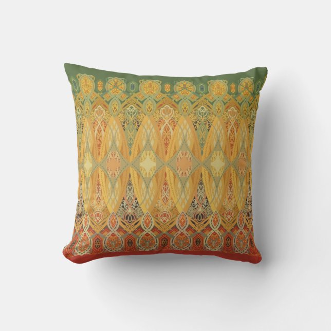 Coussin Motif de pochoir de frise de botte de Louis (Recto)