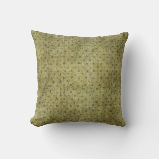 Coussin Motif de point sale de polka de vert de mousse (Recto)