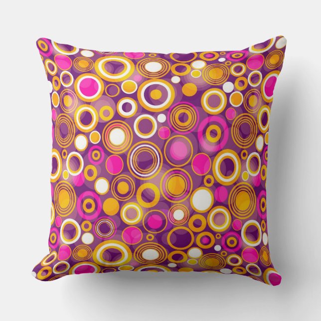 Coussin Motif de point violet de polka (Recto)