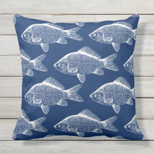 Coussin Motif de poisson Bleu extérieur Piscine Patio Cou