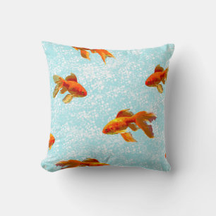 Coussin motif de poisson d'or