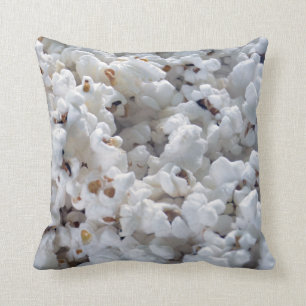 Coussin motif de pop-corn blanc