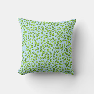 Coussin Motif de Poster de animal moderne Green Blue Leopa