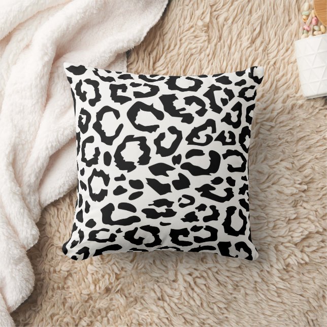 Coussin Motif de Poster de animal noir et blanc Leopard Sp (Couverture)