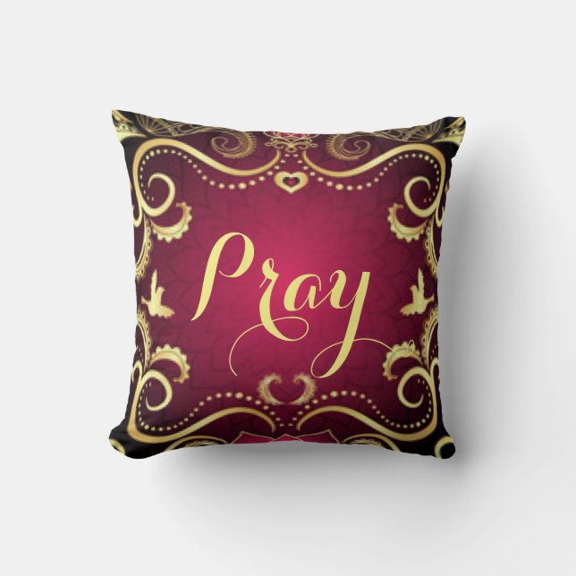 Coussin Motif de Prières d'or de Bourgogne (Recto)