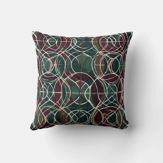 Coussin Motif de projection géométrique vintage (Verso)