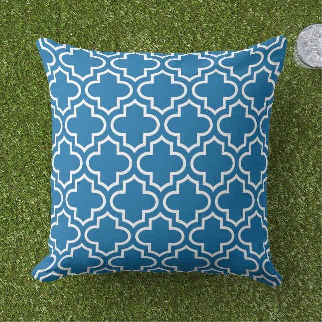 Coussin Motif de Quatrefoil Marocain Moderne (Herbe)