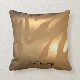 Coussin Motif de rayure de zèbre d'or