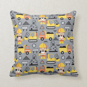 Coussin Motif de remorqueur de camion de chantier