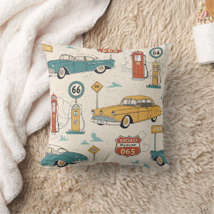 Coussin Motif de road trip vintage (1)