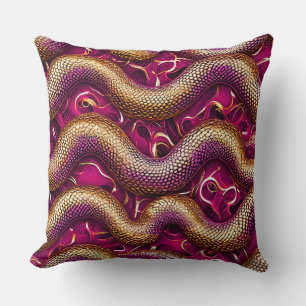 Coussin Motif de serpents roses 🐍💗 Décoration de reptile