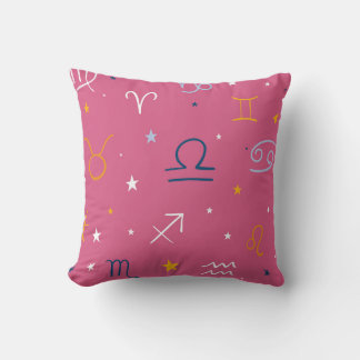 Coussin Motif de signes et d'étoiles Zodiac