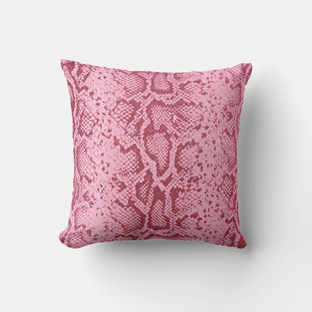 Coussin Motif de Snakeskin exotique| fraise glacée (Recto)