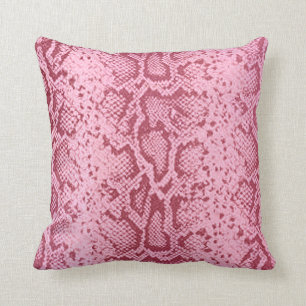 Coussin Motif de Snakeskin exotique  fraise glacée