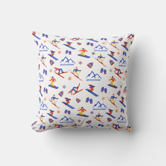 Coussin Motif de snowboard Revelstoke Sun Peaks Canada (Recto)