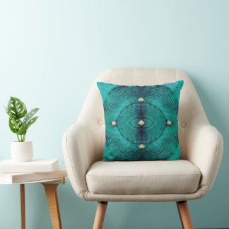 Coussin Motif de sol en bleu Aqua