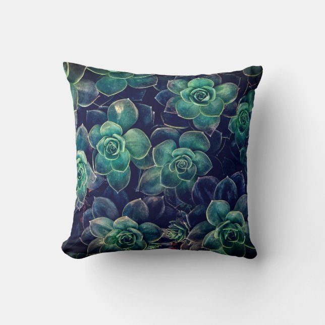 Coussin Motif de Succulents (Recto)