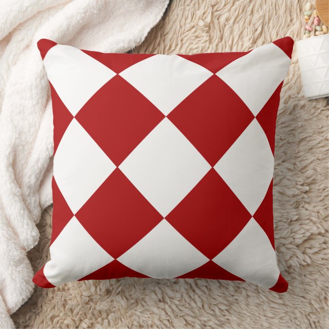 Coussin Motif de tableau de bord rouge et blanc (Couverture)