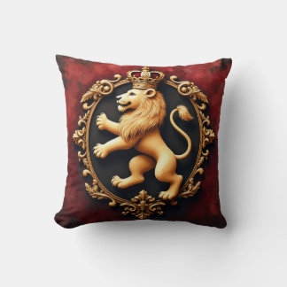 Coussin Motif de tapisserie héraldique royale